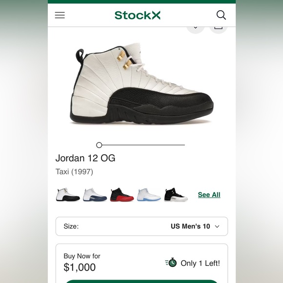 Nike Size 10 - Air Jordan 12 OG 1997 Taxi 130690-101 Authentic Make an offer! - Picture 12 of 13